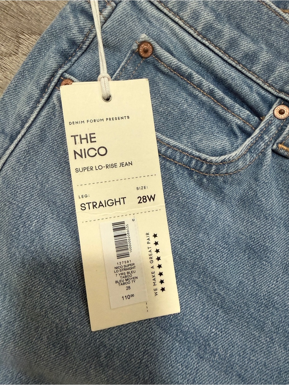 BNWT Aritzia Straight-Leg THE NICO Jeans size 28 - Picture 2 of 7